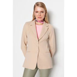 Trendyol Beige Woven Lined Back Detail Blazer Jacket
