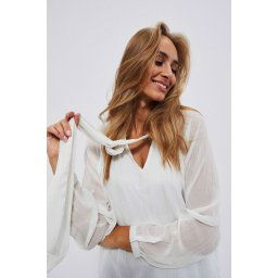 Shirt with a tied neckline