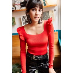 Olalook Blouse - Rot - Fitted
