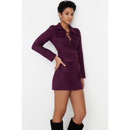 Trendyol Purple Tied Woven Dress