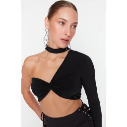 Trendyol Black Crop Knitted Bustier