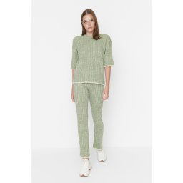 Trendyol Green Gradient Patterned Sweater Top-Top Set
