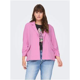 Pink women's blazer with three-quarter sleeves ONLY CARMAKOMA Carolina D - Women