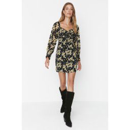 Trendyol Multicolored Tie Detailed Lined Woven Dress