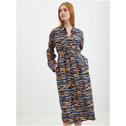 Orange-blue women's patterned shirt dress VILA Cikki - Women