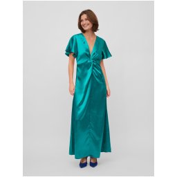 Green Ladies Satin Maxi-dresses VILA Sittas - Women
