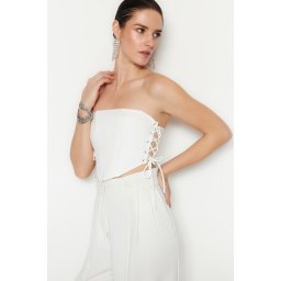Trendyol Ecru Underwire Tied Woven Bustier
