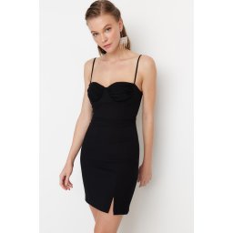 Trendyol Black Fitted Lined Woven Short Elegant Evening Dress