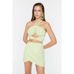 Trendyol Mint Tie Beach Top-Upper Set