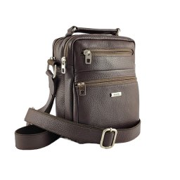 Braon muška kožna torba sa ručkom