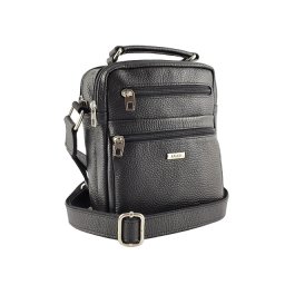 Crna muška kožna torba sa ručkom