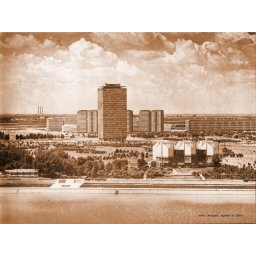 stari Beograd, zgrada CK 1968, uramljena slika 30x40cm i 40x50cm