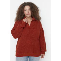 Trendyol Curve Tile Shirt Collar Thessaloniki Knitted Knitwear Sweater
