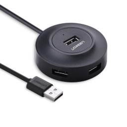 USB hub USB2.0 A M-4xUSB2.0 A F 480Mbps 1.0m crni