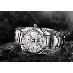 Naviforce 9038 silver white muški sat sa metalnom narukvicom