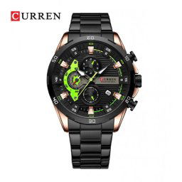 Curren 8402 black muški sat sa metalnom narukvicom