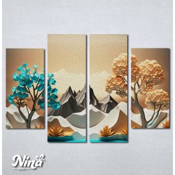 Slike na platnu Tirkizno braon kombinacija Nina465_4