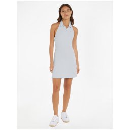 Light Blue Women Dress Tommy Jeans TJW Zip Thru Polo Dress - Women