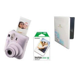 FUJIFILM INSTAX MINI 12 Instant Film Camera (LILAC PURPLE) + INSTAX Mini Film 2-Pack + GRATIS Album