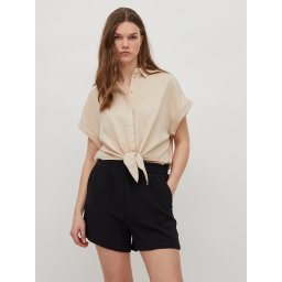 Beige shirt for tying VILA Mandy