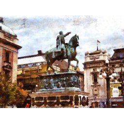 Beograd Trg Republike, uramljena slika 60x80cm