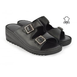 Ženske papuče na platformu 658018CR crne