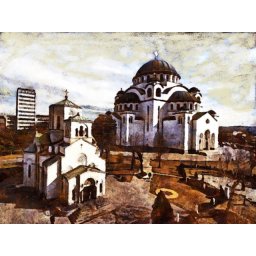 Hram Svetog Save, uramljena slika 60x80cm