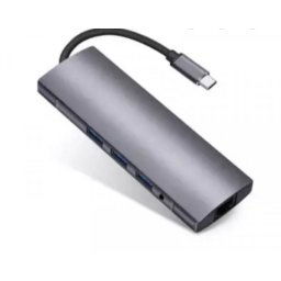 FAST ASIA Adapter-konvertor TIP-C na HDMI + 4XUSB 3.0 + TIP C + SDMicro + Audio+VGA + RJ45
