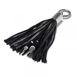 USB kabel sa priveskom iPhone Lightning crni.