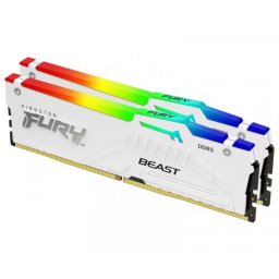 KINGSTON DIMM DDR5 64GB (2x32GB kit) 5200MTs KF552C36BWEAK2-64 Fury Beast RGB White Expo