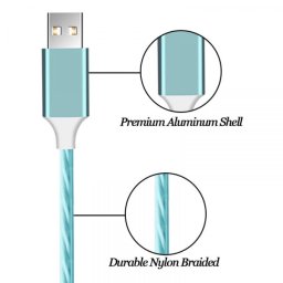 USB kabel LED micro USB plavi