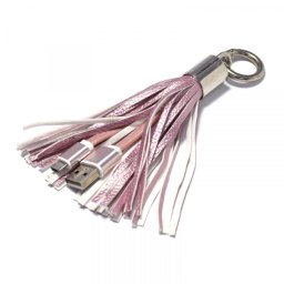 USB kabel sa priveskom Micro USB pink.