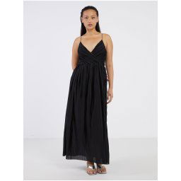 Black women's pleated maxi dress ONLY Elema - Women's