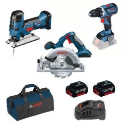 Set alata Bosch GSR 18V-60 C + Bosch GKS 18 V-LI + GST 18V-LI S; baterije 18V 2x5,0 Ah (0615990K1E)