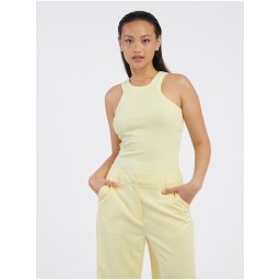 Light yellow women's basic tank top Noisy May - Women