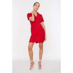 Trendyol Red Jacket Mini Woven Button Detailed Woven Dress