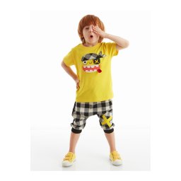 Denokids Pirate Plaid Boy's T-shirt Capri Shorts Set