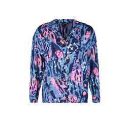 Trendyol Curve Blue Animal Patterned Viscose Woven Shirt