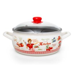 Metalac plitka šerpa Princ 24cm sa staklenim poklopcem bež ( 349377 )