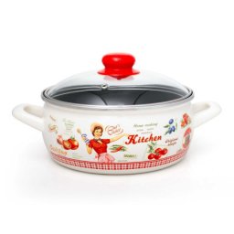 Metalac plitka šerpa Princ 20cm sa staklenim poklopcem bež ( 349375 )