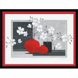 Belo cveće za mir i nežnost, uramljena slika 60x80cm