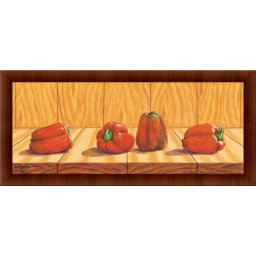 Crvene paprike, uramljena slika 20 x 50 cm