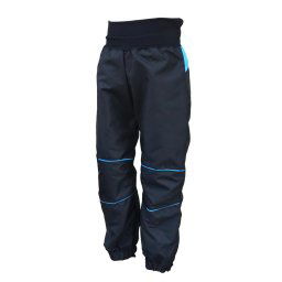 Children's rustle trousers - black-turquoise