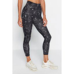 Trendyol Anthracite Patterned Compression Full Length Knitted Sports Leggings