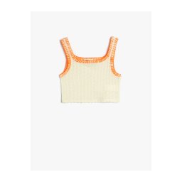 Koton Crochet Crop Top Sleeveless U Neck