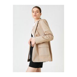 Koton Single Button Jacket Pocket Cotton