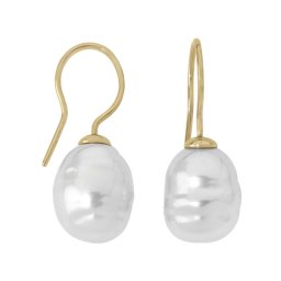 Ženske majorica barroco baroque bele biserne gold srebrne mindjuše 12 mm ( 08481.01.1 000.703.1 )