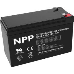 NPP AGM BATTERY C20=7,5AH T1 151x65x94x100 2,07Kg BLACK (NP12V-7.5Ah)