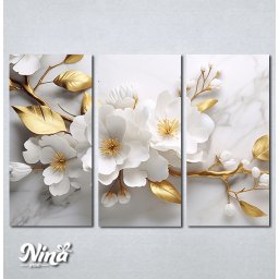 Slike na platnu 3d beli cvet Nina492_3