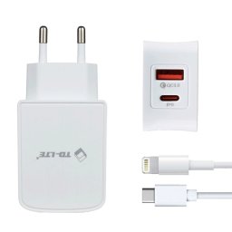 Punjač 18W za mobilni TD-LTE PD PA130, plus kabl Type C na Iphone